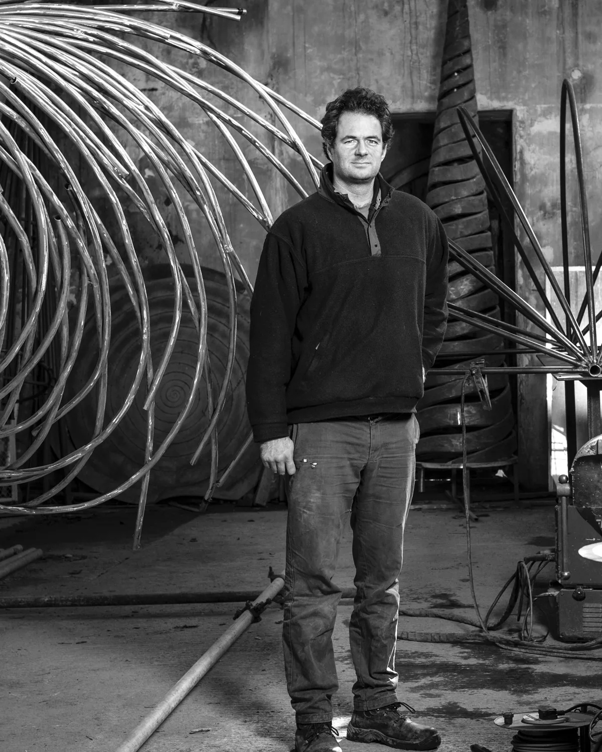 Portrait of Giles Rayner, sculptor and maker of Foxy Glass mirror tiles